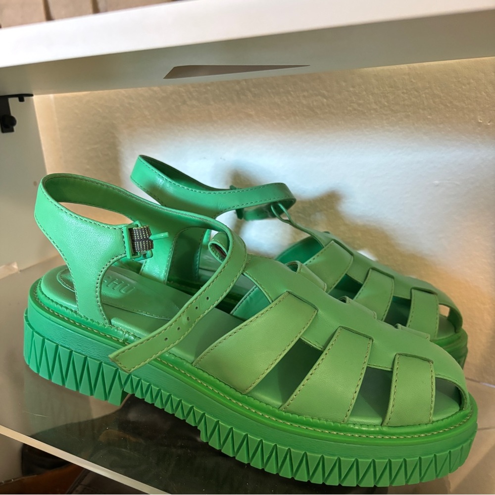 Green Schutz Chunky Sandals